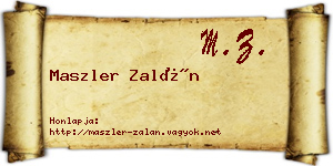 Maszler Zalán névjegykártya