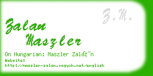 zalan maszler business card